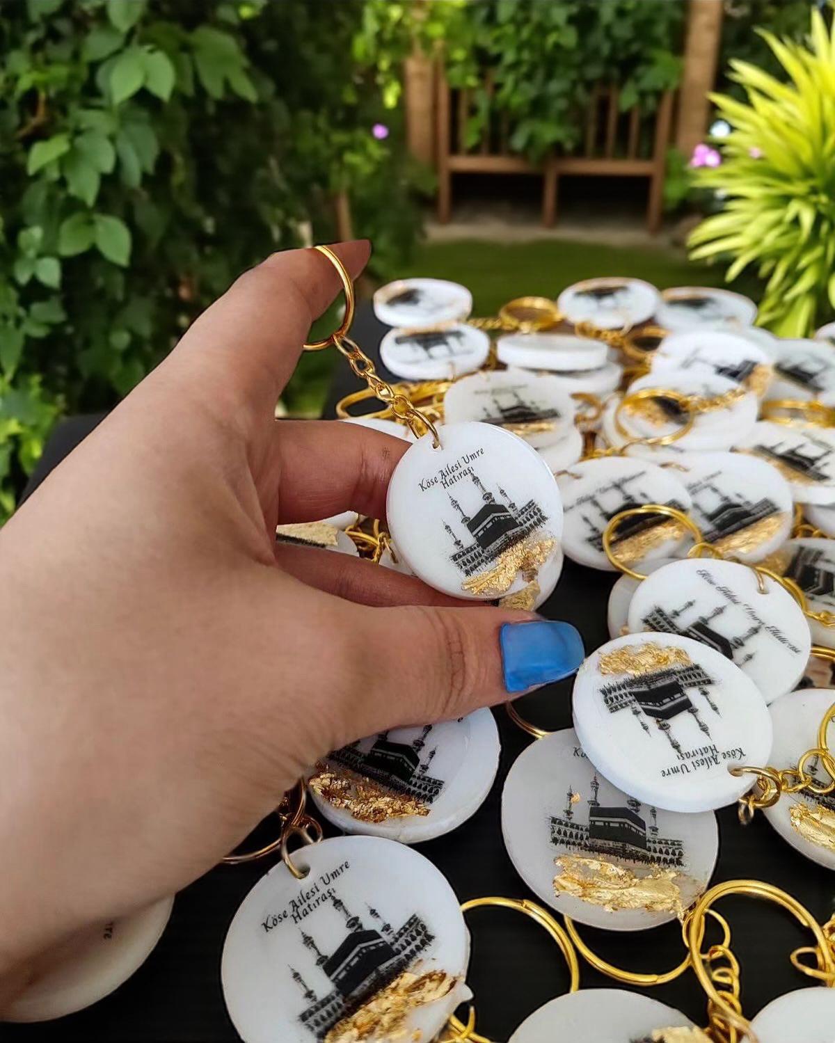 Kişiye özel Umre Epoksi hediyelik anahtarlık 25 adet