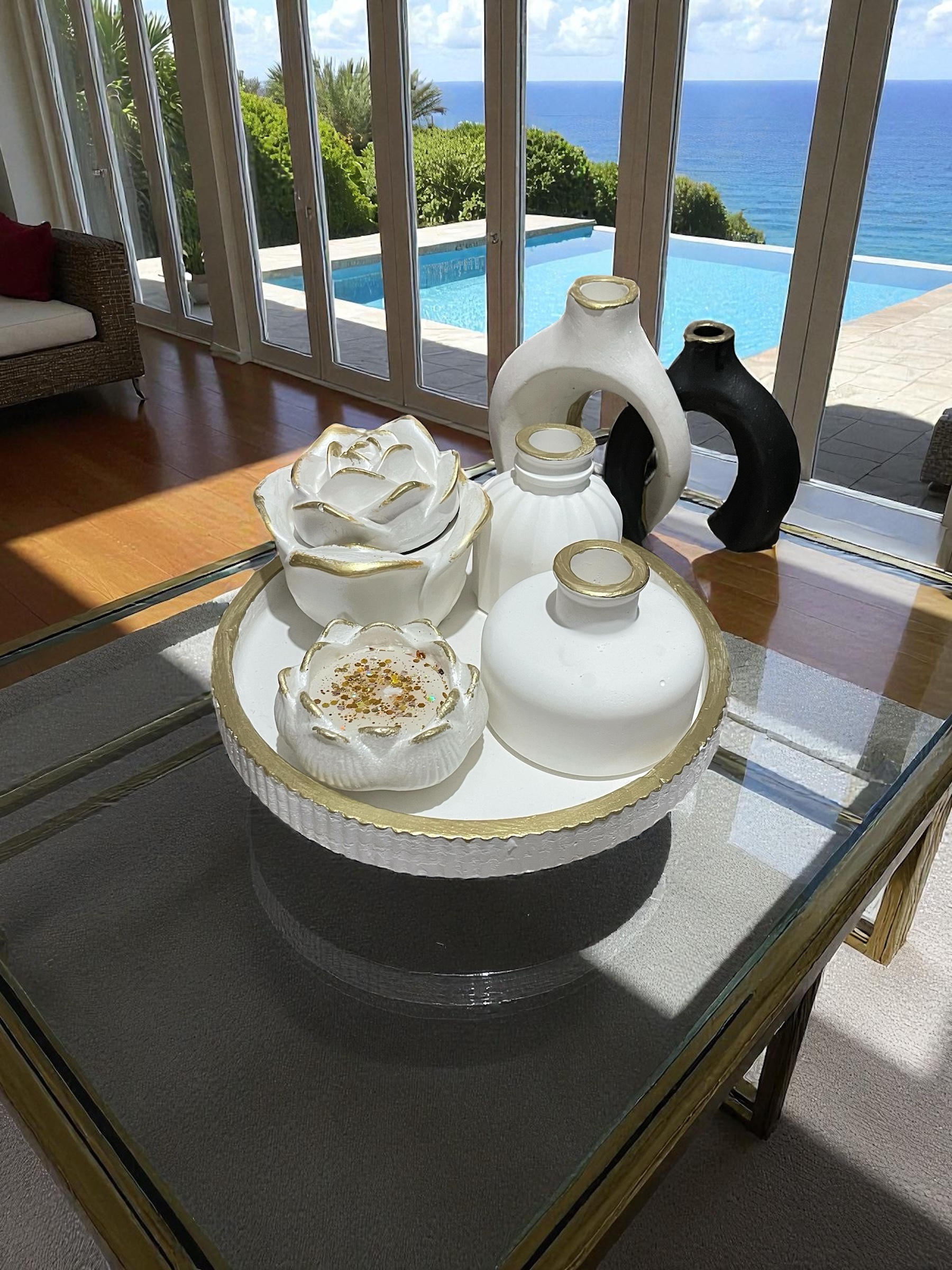 8 parça vazo obje mum seti