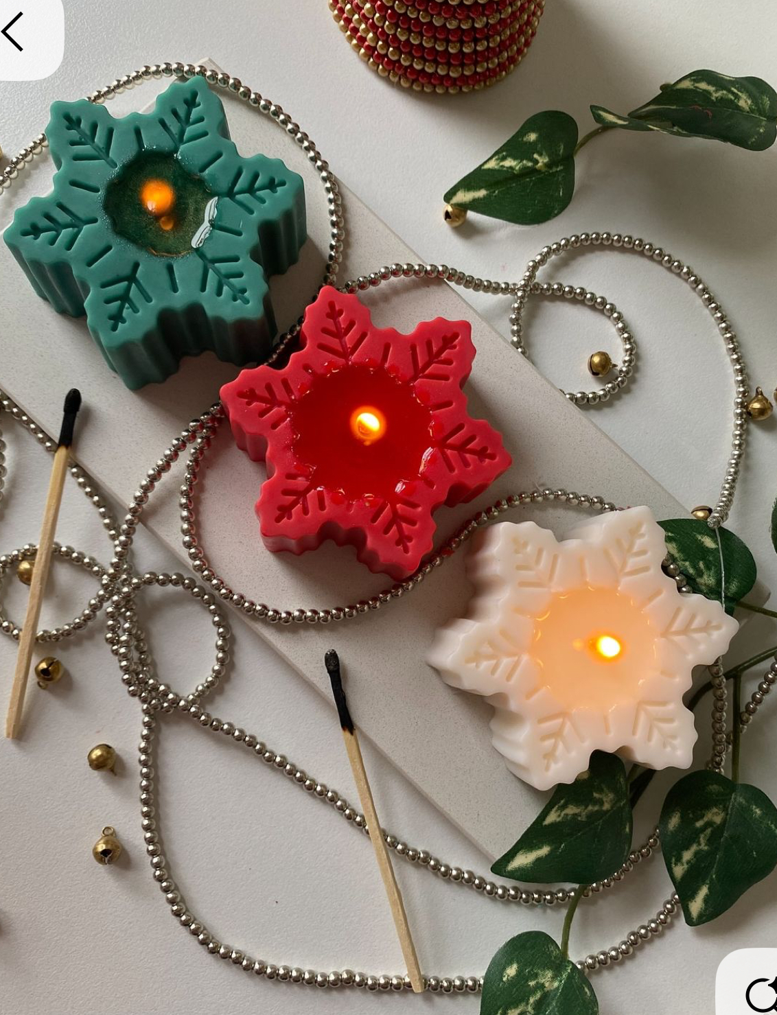 Yılbaşı temalı 3lü mum seti